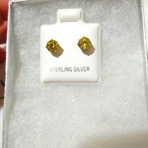 Yellow crystal earrings